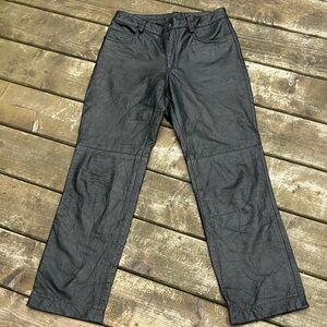 Vintage Periscope Black Leather Pants fits size XS/S